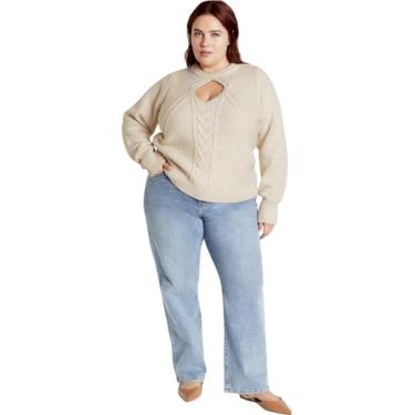 Imagem de City Chic Women's Apparel Suéter feminino Citychic Plus Size Ivy, Creme, XPP