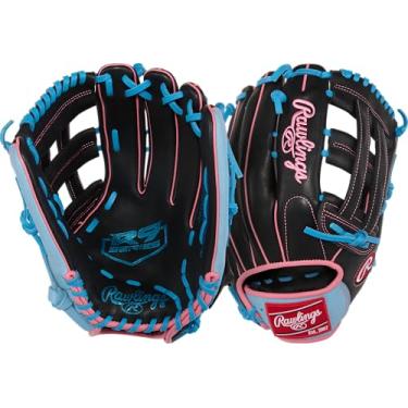 Imagem de Rawlings | Luva de beisebol da série R9 | 32,4 cm | arremesso para a direita | preto/azul Columbia/rosa