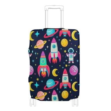 Imagem de Joisal Capa de bagagem para protetor de mala cores de bagagem de viagem presentes de viagem manga de bagagem foguetes coloridos, P, serve para capa de 45 a 50 cm, Foguetes coloridos, XL 29-32 in, Capa