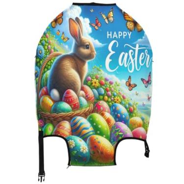 Imagem de Joisal Capa de mala fofa de coelho com ovos de Páscoa, capa fofa para bagagem, estampa animal, acessórios de viagem para mulheres, Ovos de Páscoa de coelho fofos, S 18-20 in, Capa de mala