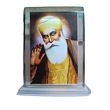 Imagem de Imagine Mart Guru Nanak Dev Ji Pitures Moldura de fibra transparente Sikh Guru/God Pictures Sikhism Khalsa Painel de carro | Mandir e decoração de casa | Exposição de mesa de escritório de alta