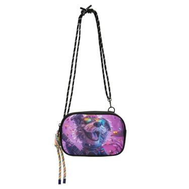 Imagem de TSENQUE Bolsa feminina divertida para tocar guitarra pequena bolsa transversal para celular bolsa de viagem pequena bolsa de ombro leve