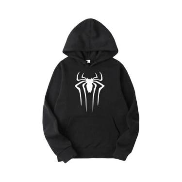 Imagem de Moletom Casual Com Estampa De Aranha Em Cores Sólidas Para Homens E Mu