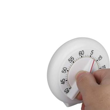 Imagem de GLOGLOW Temporizador Mecânico, 60 Minutos, Material ABS, Formato Redondo, para Cozinhar, Exercícios, Reuniões de Negócios, Ferramentas de Cozinha de 3,7 X 3,7 X 2,1 Polegadas