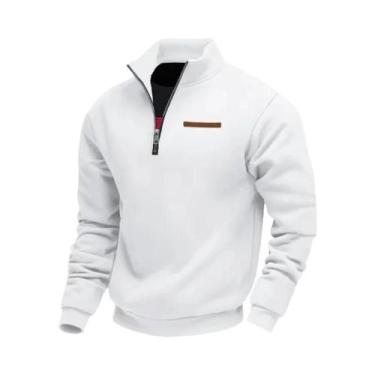 Imagem de Moletom Masculino De Fleece Com Manga Longa E Zíper Frontal, Confortáv