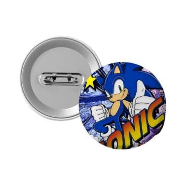 Imagem de Emblemas De Jogo Supersonic Sonic, Pins Criativos Redondos Para Roupas