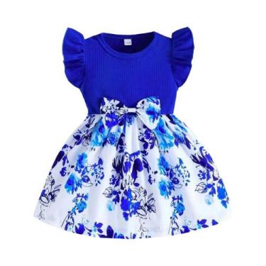 Imagem de Vestido De Verão Para Menina Com Padrão De Flor Em Laço, Cor Sólida, M
