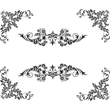 Imagem de DKTIE Decalques de parede retrô europeus de vinil para quarto, sala de estar, escritório, banheiro (adesivos espelhados B)