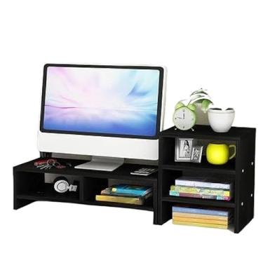Imagem de Suporte Monitor Organizador de Mesa Para Computador Escritório(Preto,Suporte50cm/Organizador20)