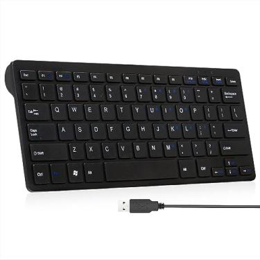 Imagem de CUQI Mini teclado, pequeno com 78 teclas de tesoura silenciosas, interface USB, teclado compacto para Android, iOS, Windows PC, laptop, Raspberry Pi, Windows 10/8/7