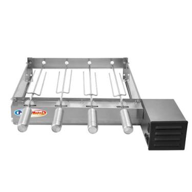 Imagem de Churrasqueira Grill Baixo 4 Espetos Giratório Inox Motor Weg - Pratic 