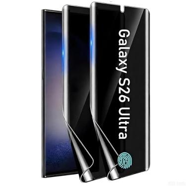 Imagem de CYCFAIML 【Pacote com 2 protetores de tela para Samsung Galaxy S26 Ultra Privacy [sem vidro], película flexível antiespião, cobertura total, toque sensível e desbloqueio de impressões digitais