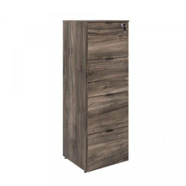 Imagem de Arquivo 4 Gavetas para Pastas Suspensas Kuaq40 Kuadra Espresso Móveis Carvalho Dark/preto Ônix