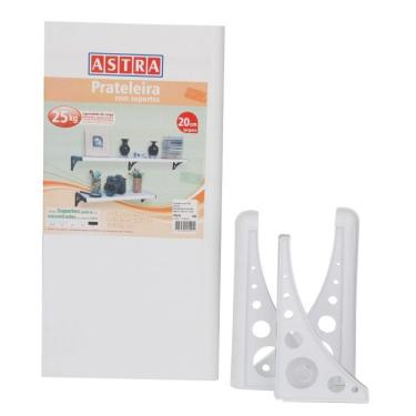 Imagem de Prateleira em Plástico com Suporte 60cmx20cm Astra Branco
