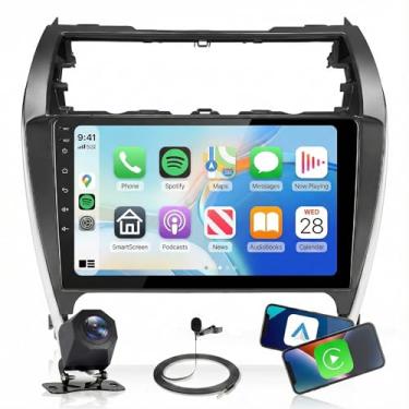 Imagem de Rádio estéreo automotivo de 4 núcleos 4G + 128 G para Toyota Camry 2012 2013 2014, sem fio, Carplay, Android Auto, tela de toque embutida de 10 polegadas para Camry, WiFi + GPS, Bluetooth, FM, RDS EQ