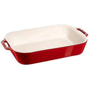 Imagem de TRAVESSA STAUB RETANGULAR EM CERÂMICA VERMELHO CEREJA 34X24CM 405111480