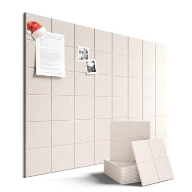 Imagem de Fluxynara Quadro de avisos grande de feltro 122 cm x 91 cm Alternativa para quadro de cortiça - pacote com 12 com 70 abas adesivas removíveis seguras, quadros de cortiça para paredes, quadro de