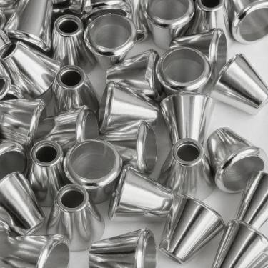 Imagem de Ponteira Sininho Plástico ABS Prata ou Dourada 50 ou 100 Un - Cordôes 