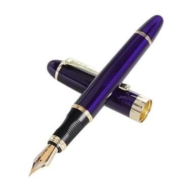 Imagem de ONECMN Caneta-tinteiro de luxo para escritório, material escolar, papelaria, canetas para escrever (azul espiral, média)