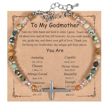 Imagem de ISAROARO Pulseira de cruz cristã para mulheres - Presente de confirmação de batismo de Páscoa, enchimento exclusivo para mãe, irmã, filha, amigas em Cristo, Natal, aniversário, Large, Aço inoxidável