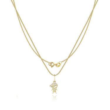 Imagem de Corrente Cordão Com Pingente Filho Ou Filha em Ouro 18K 750 - Sofistgo