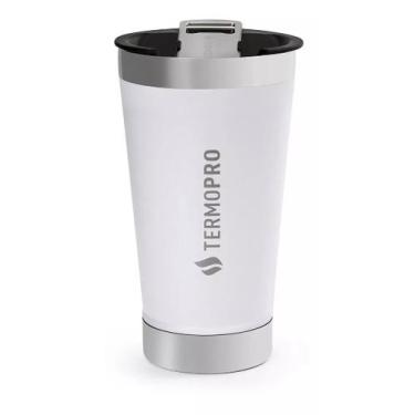 Imagem de Copo Térmico Chopp 500ml Branco C/ Tampa E Abridor Termopro, Branco