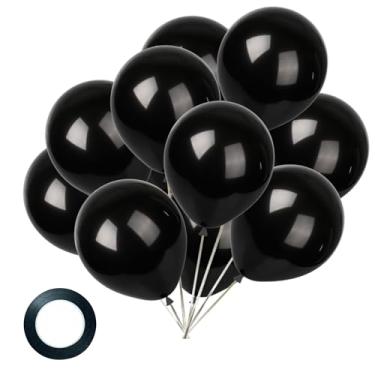 Imagem de Balões pretos, 60 balões de látex de 30 cm, para festas de casamento, aniversário, chá de bebê, decoração de festa de Natal