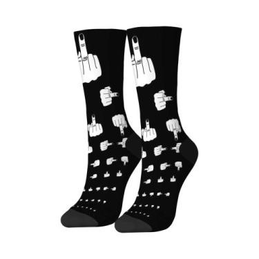 Imagem de Meias De Compressão Masculinas Estilo Hip Hop Engraçadas, Novidade Har