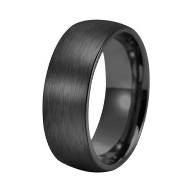 Imagem de Anéis De Casamento E Noivado Em Aço Inoxidável Preto Fosco De 8mm Para