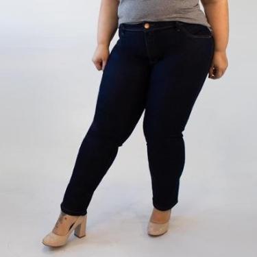 Imagem de Calça Jeans Feminina Cigarrete Plus Size Azul Escuro Anticorpus-Feminino