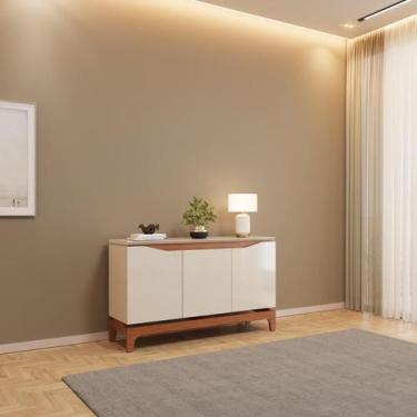 Imagem de Buffet com 3 Portas em MDF e 2 Prateleiras DJ Móveis Joile Freijó Off 