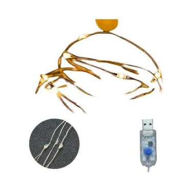 Imagem de Luzes De Cordão LED USB À Prova d'Água 5M 10M 20M Fios De Cobre Pratea