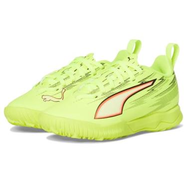 Imagem de Puma Chuteira de futebol unissex infantil Ultra 6 Play Turf Training (criança pequena), Alerta amarelo/preto/vermelho brilhante/limão, 13 Little Kid