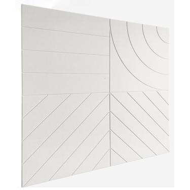 Imagem de DECORITA Painéis acústicos quadrados grandes de 55 cm, pacote com 4 - painéis de parede com absorção de som, azulejos decorativos de feltro à prova de som com redução de ruído para escritório em casa