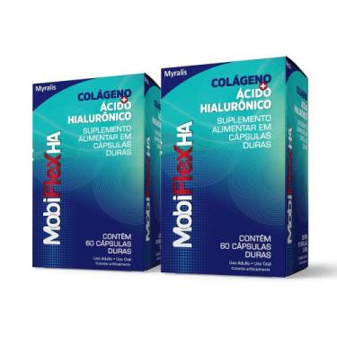 Imagem de Kit Mobiflex HA Colágeno+Ácido Hialurônico C/60 caps. C/2 un. - Myrali