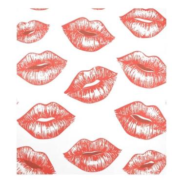 Imagem de Qilmy Lábios vermelhos sexy capa magnética para máquina de lavar louça, 58 x 66 cm, capa decorativa para geladeira para porta da frente, adesivo magnético, máquina de lavar, painel de geladeira