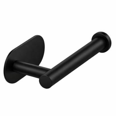 Imagem de Suporte Papel Higiênico Inox Resistente - Instalação sem Furos - Resistente À Umidade Fixação Forte Design Moderno para Banheiro Elegante Prático Compacto Fácil de Instalar e Limpar (Preto)