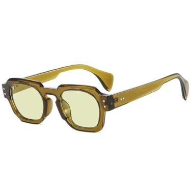 Imagem de Óculos de Sol com Pequenos Rebites, Armação Grossa Feminina e Masculina, Proteção UV400, para Esportes ao Ar Livre, Corrida e Ciclismo, Verde