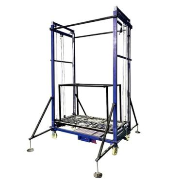 Imagem de Plataforma de andaime plataforma elevatória elevador de carga controle remoto canteiro de obras móvel decoração de casa andaime elétrico (4 m)