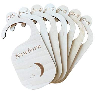 Imagem de Divisórias de armário de bebês: organizadores de armário de bebê, cabides e divisórias de armário, conjunto de 7 (lua)