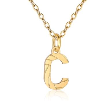 Imagem de RUOOUY Colar feminino com inicial de voleibol, banhado a ouro 18K, pingente de letra A-Z, joias de vôlei, acessórios esportivos, presente de Natal para namorada e filha, Aço inoxidável, Sem Pedra