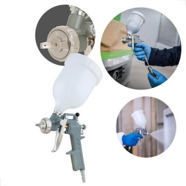 Imagem de Pistola de Pintura Pneumática Profissional com Copo 500ml, Bicos Inter