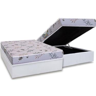 Imagem de Conjunto Box Baú Queen: Colchão Espuma Herval D28 St. Louis + Base CRC Linhão White (158x198)