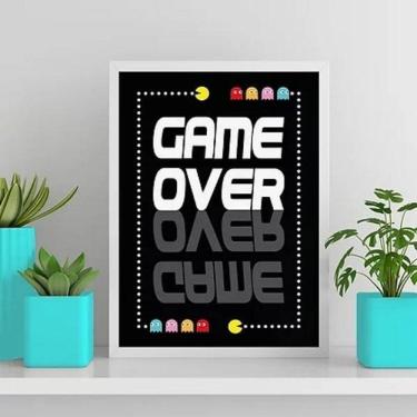 Imagem de Quadro Gamer Game Over 45X34Cm - Com Vidro