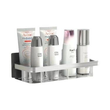 Imagem de Prateleira Retangular De Parede Para Banheiro, Sem Furos, Suporte Para