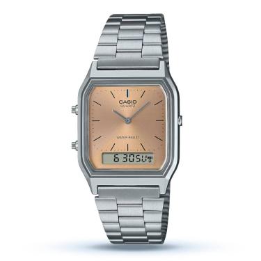 Imagem de Relógio Casio Masculino Ref: Aq-230a-4amqy Anadigi Prateado