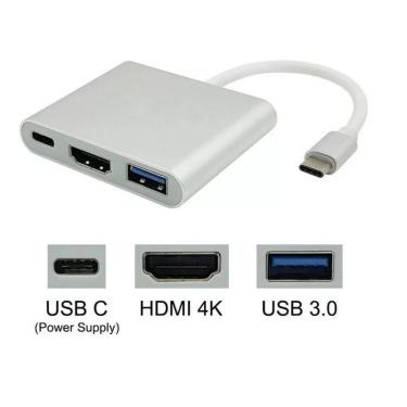 Imagem de Cabo Adap Usb 3.0 Tipo C Thunderbolt 3.0 Para Hdmi Usb 3 Tipo C