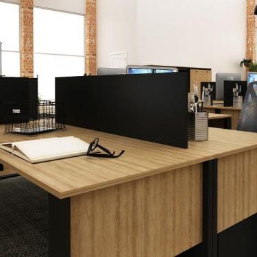 Imagem de Painel Dividor de Mesa para Escritório MDP Preto Tecnomobili