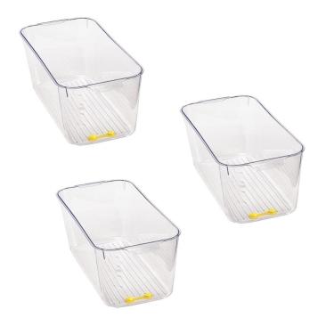 Imagem de Kit 3 Suportes Para Geladeira 30x16cm Acrílico Organizador