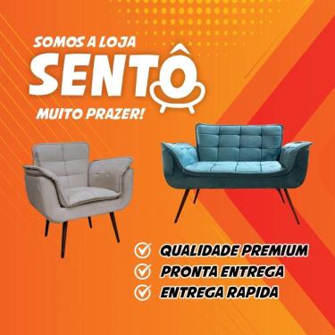 Imagem de Poltrona Namoradeira Namopala Para Sala Cadeira Elegante Com Apoio De Braço Em Veludo Sentô Gelo